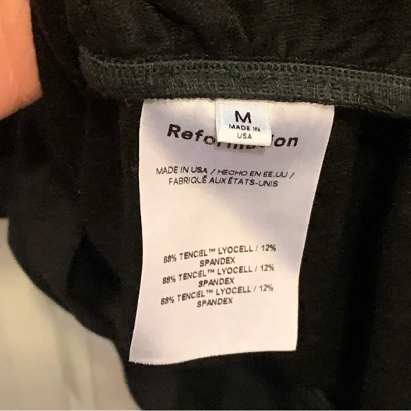 Reformation Black Ruched Long Sleeve Fitted Blouse Top Size M - Picture 4 of 6